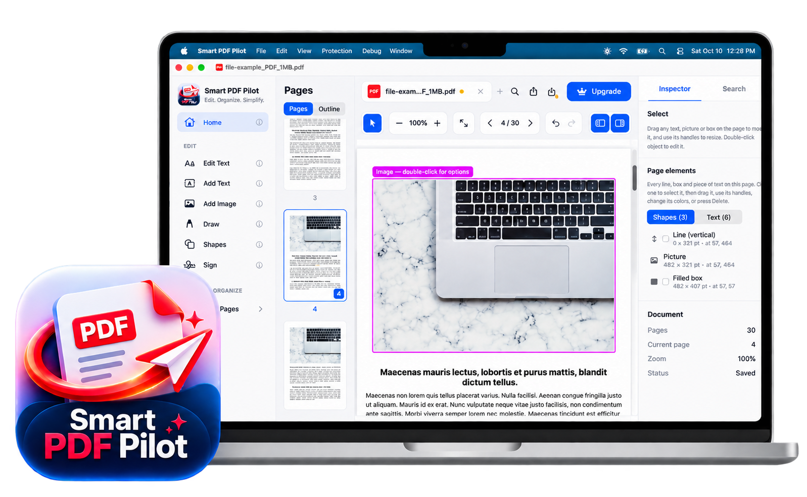 Smart PDF Pilot PDF workspace in the Mac app